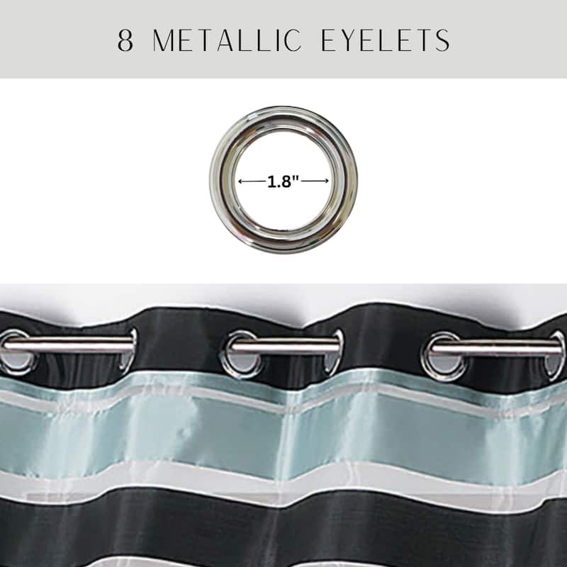 Striped Sheer Extra Wide Window Curtain Panel - Light-Filtering Drape for Modern Home Decor