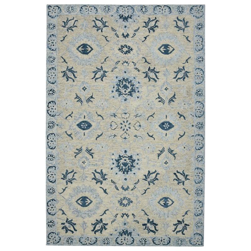 HomeRoots Floral Medallion Traditional Rectangle Area Rug