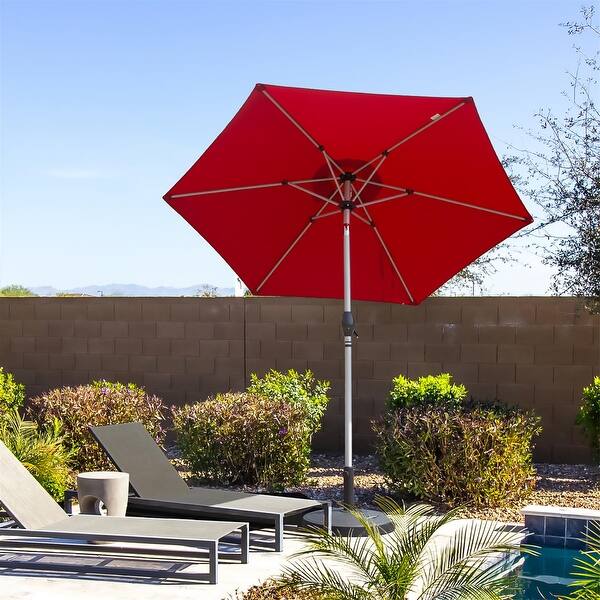 6 chair umbrella patio set Walsunny Patio Dining Set with Umbrella, 6 Pieces, Black, Includes Tempered  Glass Table and 4 Folding Chairs
