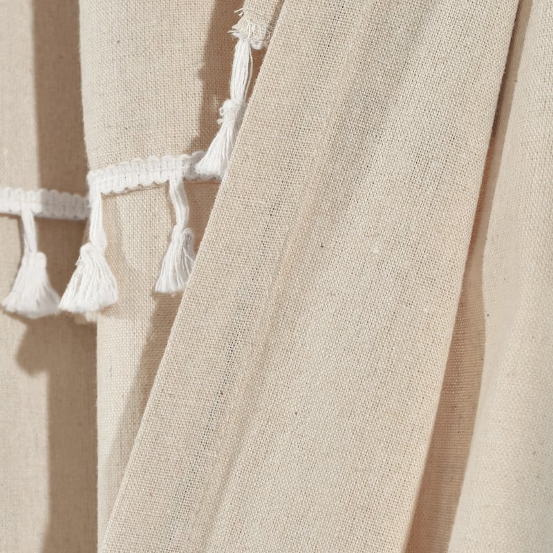 Lush Decor Ivy Tassel Faux Linen Window Curtain Panel Pair - 84" x 52"