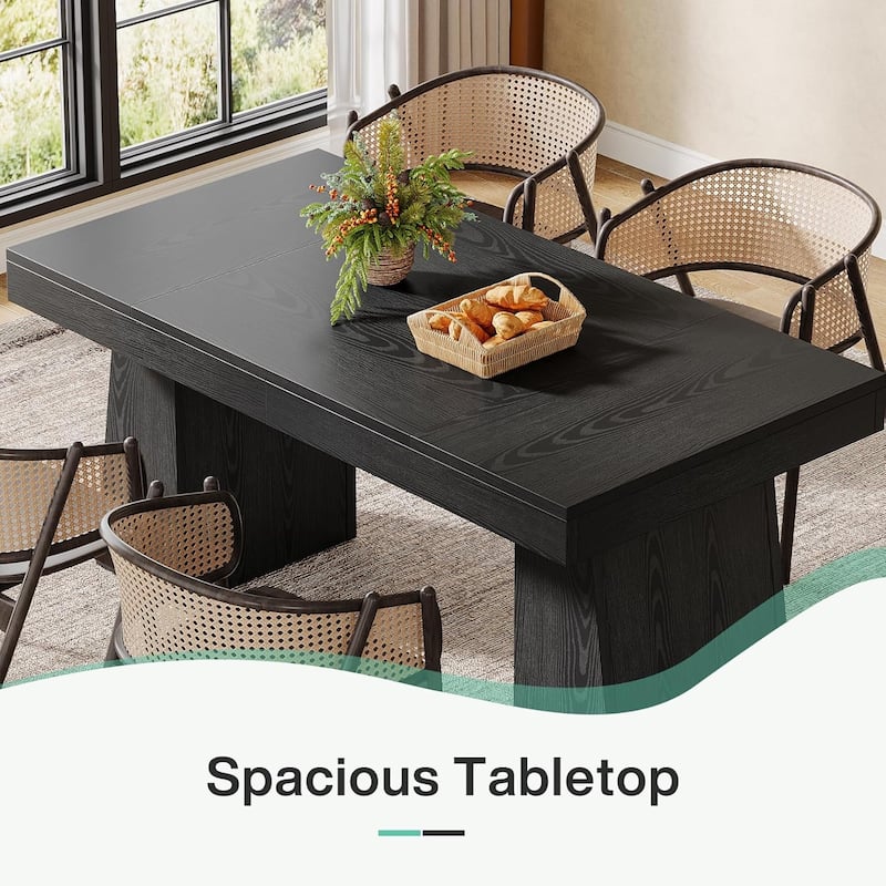 55 Inches Rectangular Dining Room Table, Brown