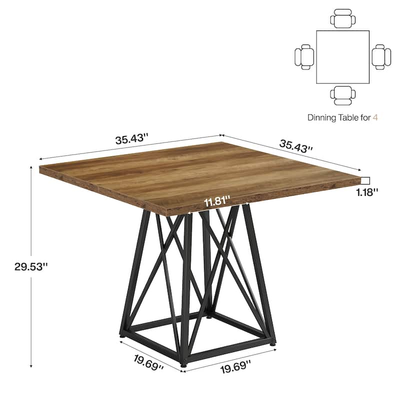 35.4-Inch Square Dining Table for 4