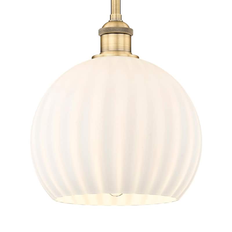 Innovations Lighting 616-1S 11 10 White Venetian Pendant White - Brushed Brass