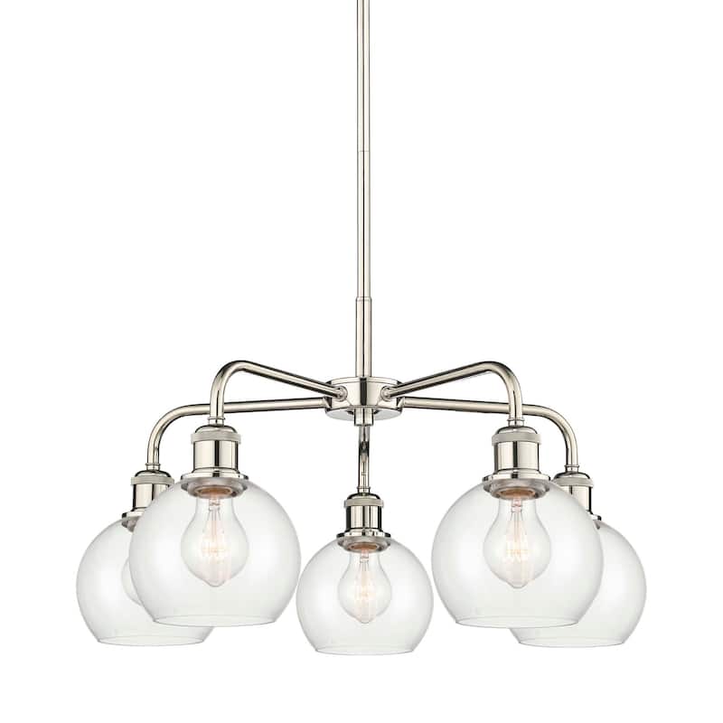 Innovations Lighting 516-5CR-15-24 Athens Chandelier Athens 5 Light - Polished Nickel / Clear