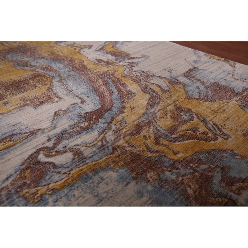 Contemporary Oriental Area Rug Hand-Knotted Modern Wool Carpet - 5'0" X 8'0"