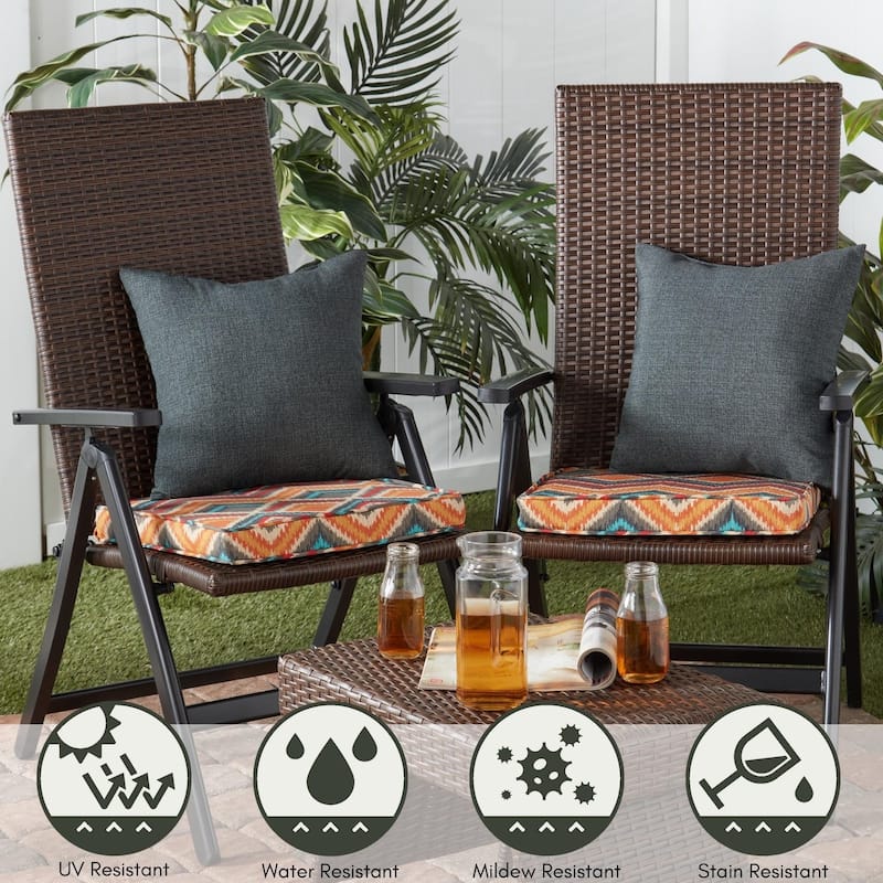 Greendale Home Fashions 18" Square Outdoor Chair Pad (Set of 2)