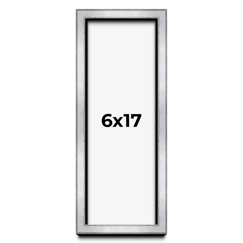 6x17 Shadow Box Frame Silver | 1.375 Inches Deep Real Wood
