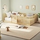 preview thumbnail 8 of 74, Wood Montessori Floor Bed with Super High Security Barrier, Door and Support Slats Twin - Natural Wood1