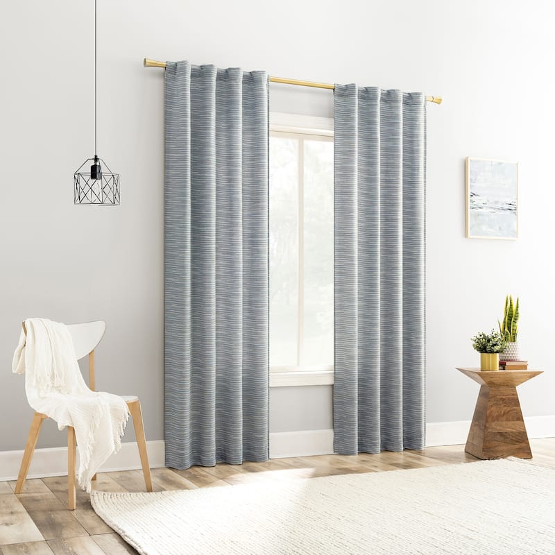 No. 918 Laurel Space Dyed Textured Semi-Sheer Back Tab 1-Piece Curtain Panel, Single Panel