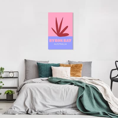 Wynwood Studio Canvas World and Countries Travel to Byron Bay Pink Modern & Contemporary Wall Art Canvas Print