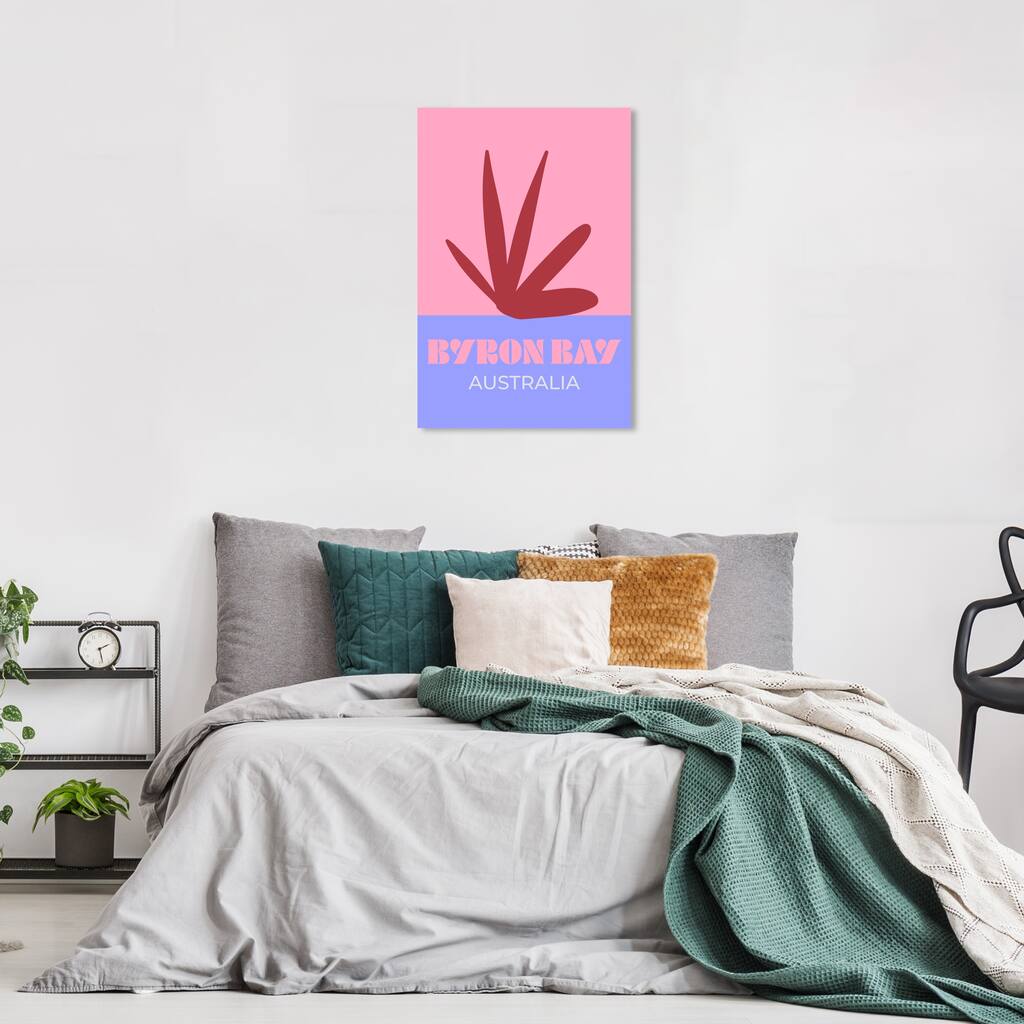 Wynwood Studio Canvas World and Countries Travel to Byron Bay Pink Modern & Contemporary Wall Art Canvas Print