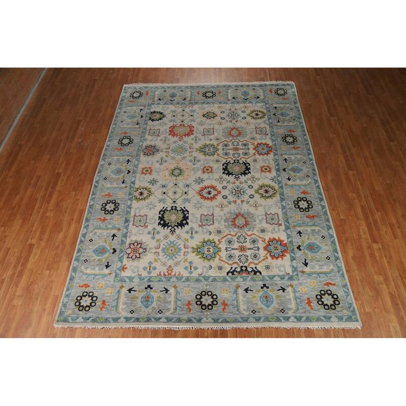 Oushak Style Area Rug Handmade Transitional Wool Carpet - 8'10"x 11'10"