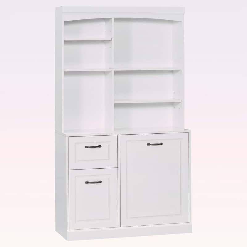 Bathroom Storage Cabinet with Tilt-Out Hamper,Drawers,Adjustable Shelves