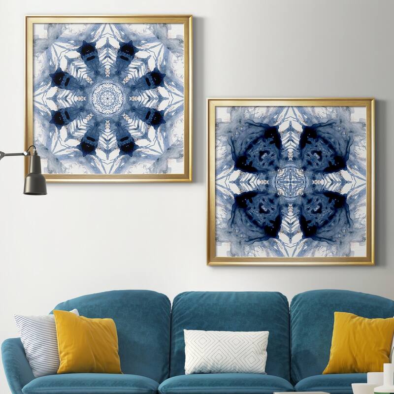 Indigo Kaleidoscope III Premium Framed Canvas - Ready to Hang
