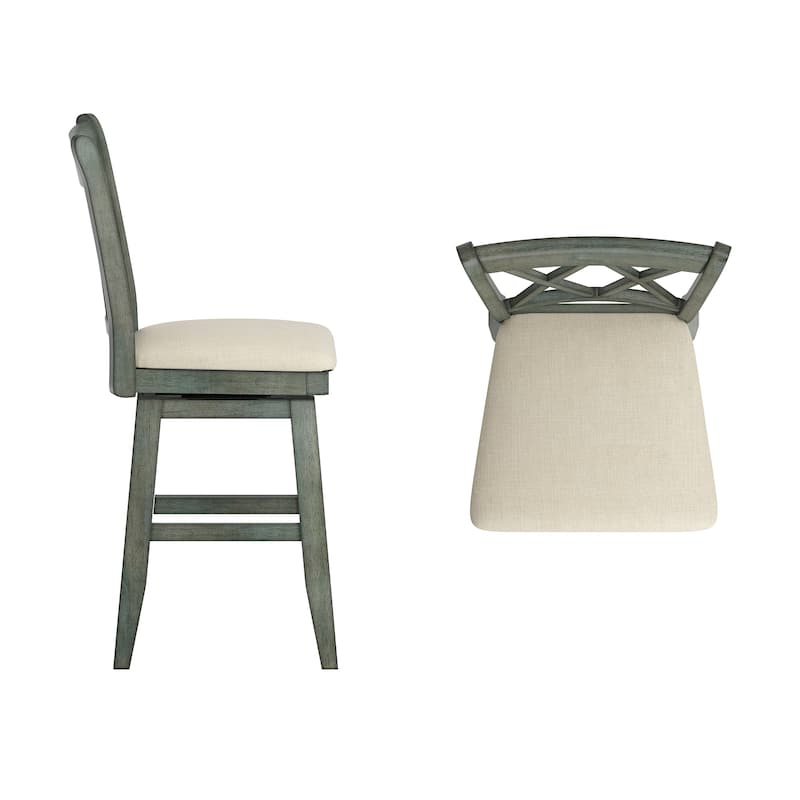 Ronda Double X-Back Wood Swivel Chair