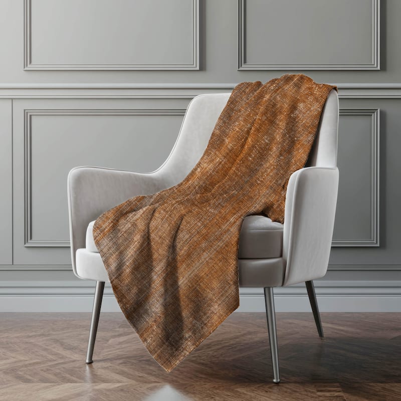 Premium Machine Washable Ombre Solid Sherpa Throw Blanket - Paprika - 4'2" x 5'10"