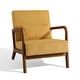 preview thumbnail 53 of 161, 25" W Mid Century Upholstered Wood Accent Chair with Pillow