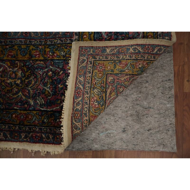 Hand Knotted Oriental 100% Wool Carpet Traditional Floral Beige & Ivories Kerman Area Rug - 15' 2'' X 8' 6''