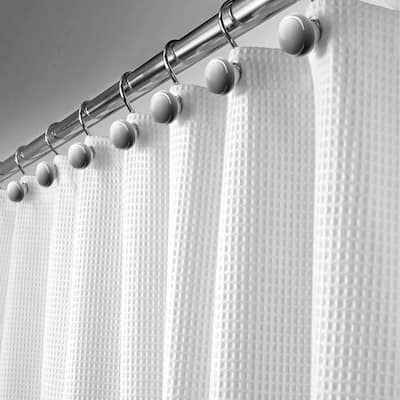 White Waffle Shower Curtain with PEVA liner (72 x 72 in.)