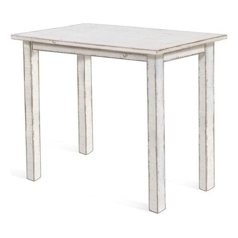 Rena Counter Table, 48 Inch Rectangular White Sand Mahogany Wood