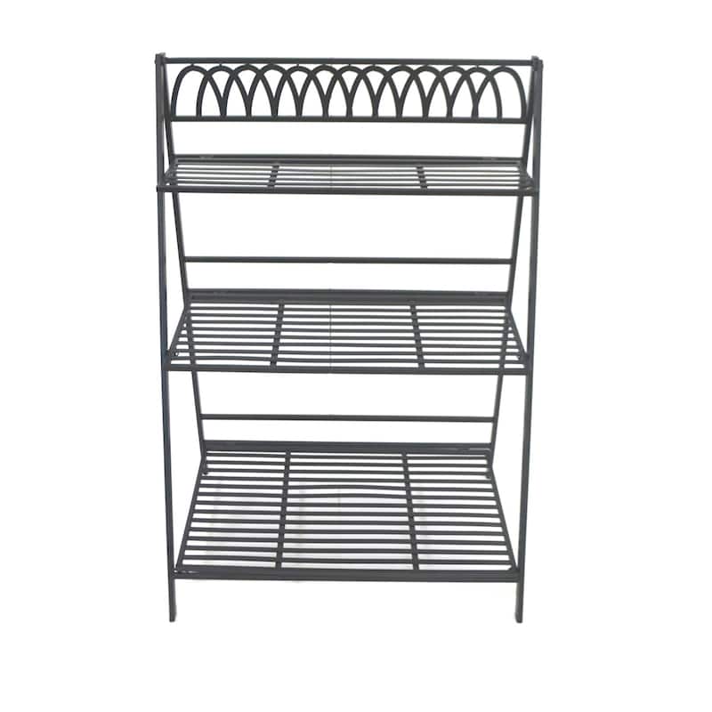 36" 3 Tier Iron Plant Stand, Black