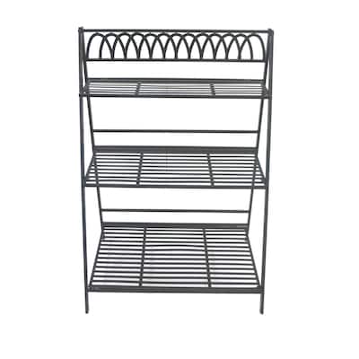 36" 3 Tier Iron Plant Stand, Black