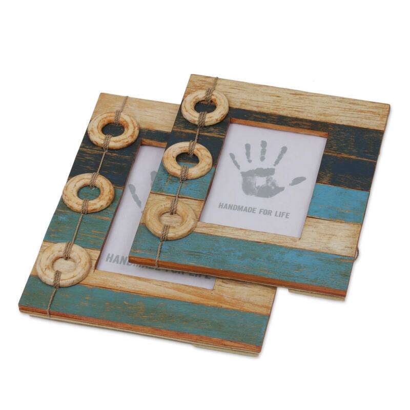 Novica Handmade Floating Memories Wood Photo Frames (4X6 And 3X5)