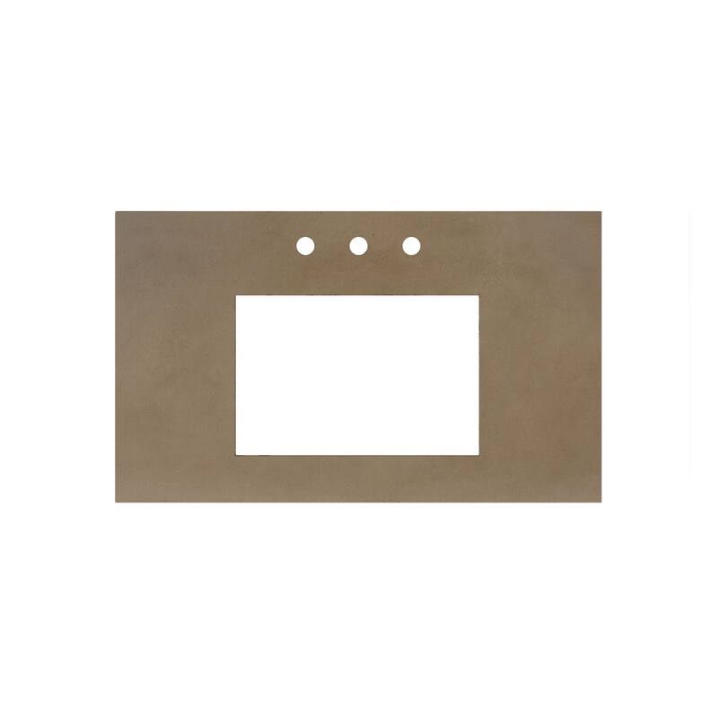 NativeStone Concrete Vanity Top - Rectangle Sink Cutout with 8" Widespread Faucet Holes (Top Only)