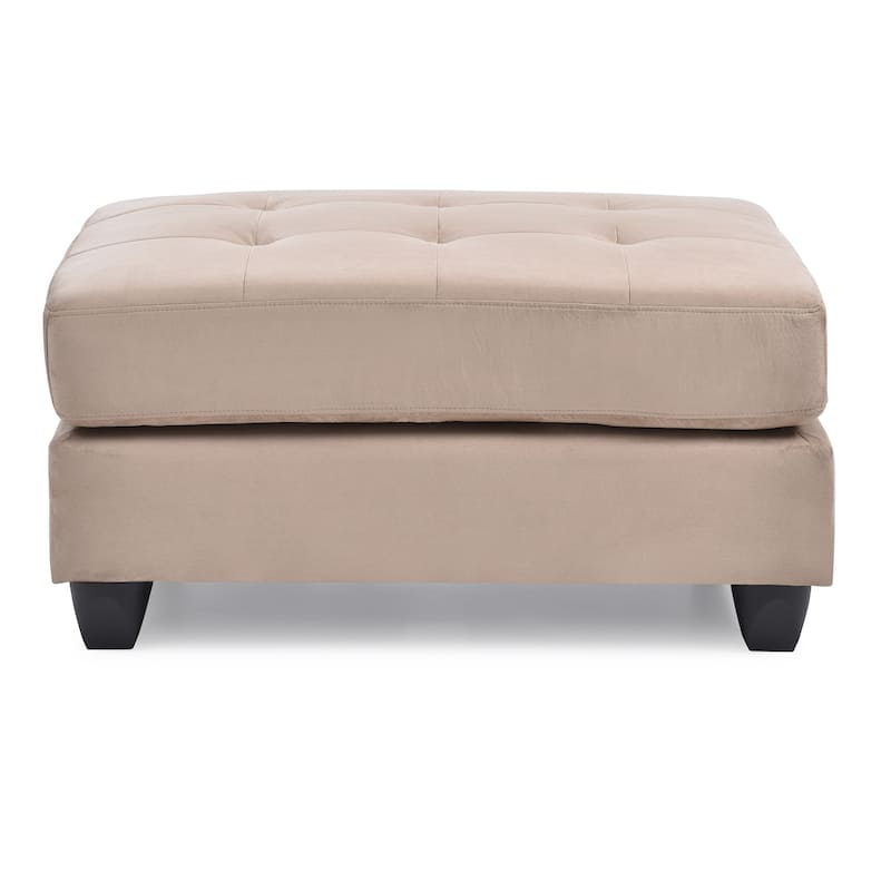 Upholstered Tufted Ottoman - 38" - Mocha