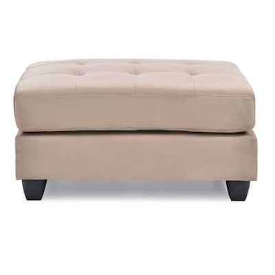 Upholstered Tufted Ottoman - 38" - Mocha