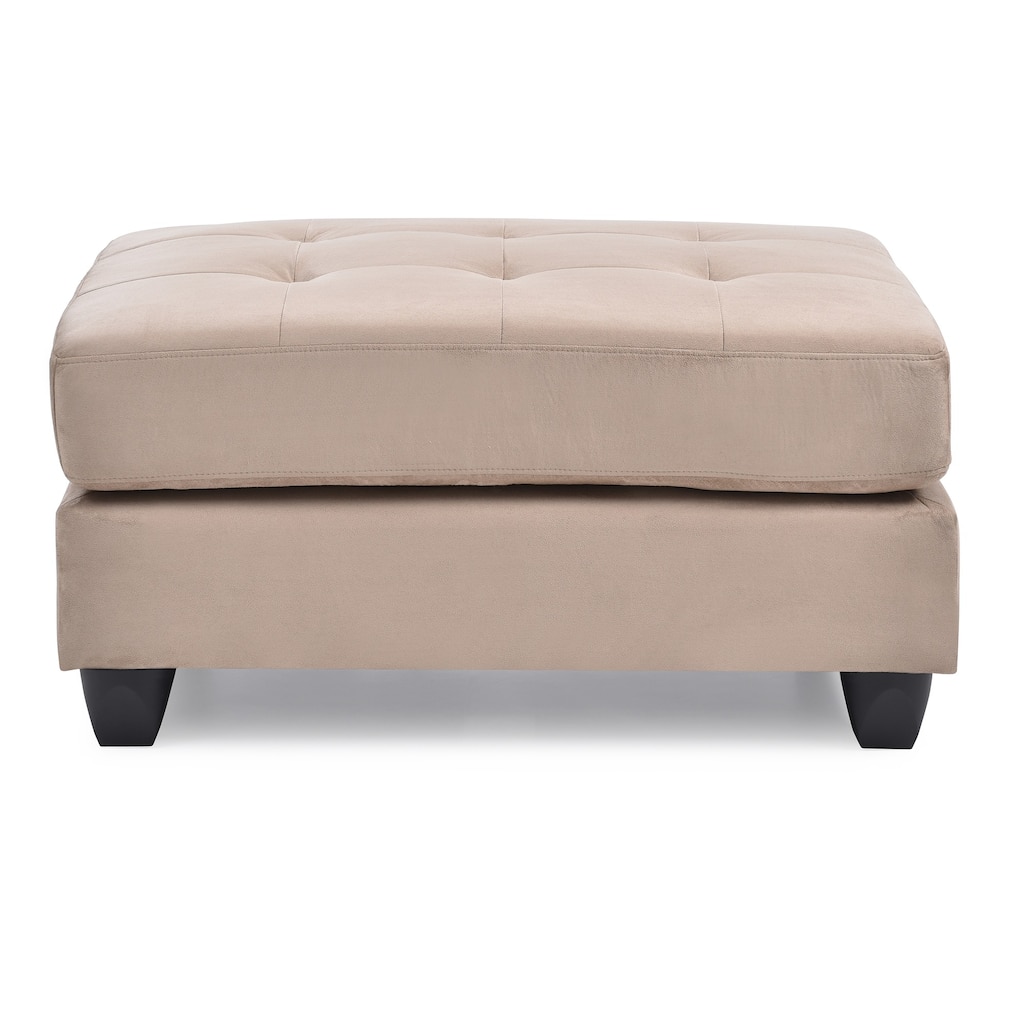 Upholstered Tufted Ottoman - 38" - Mocha
