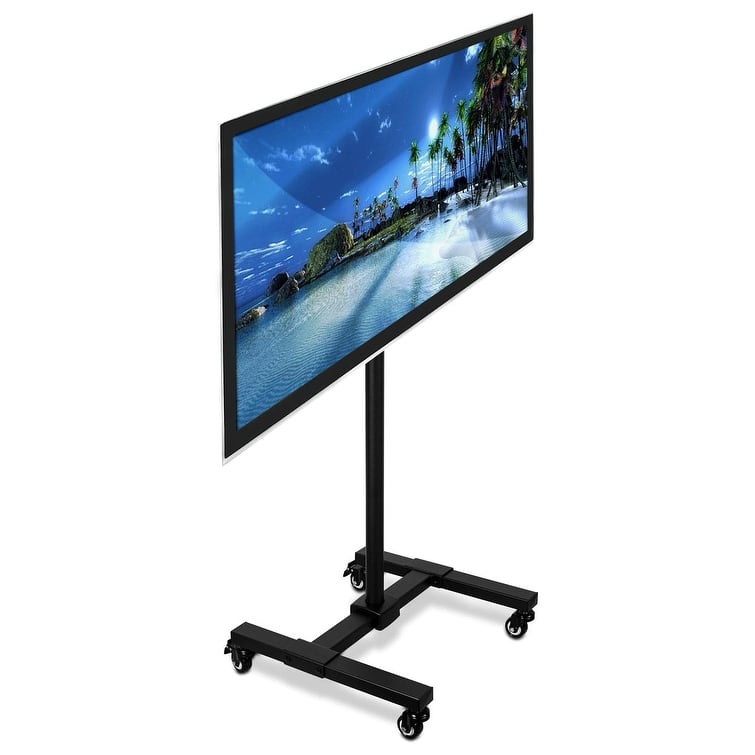 Mount-It! Mobile TV Stand with Wheels - Black