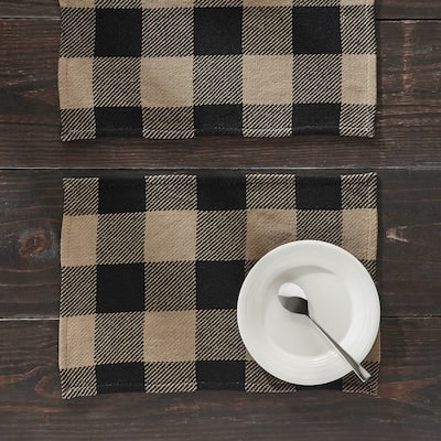 Black Check Placemat Set of 2 13x19