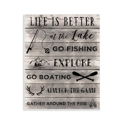 Stupell Lake Activities & Phrases Wall Plaque Art Design By CAD Designs