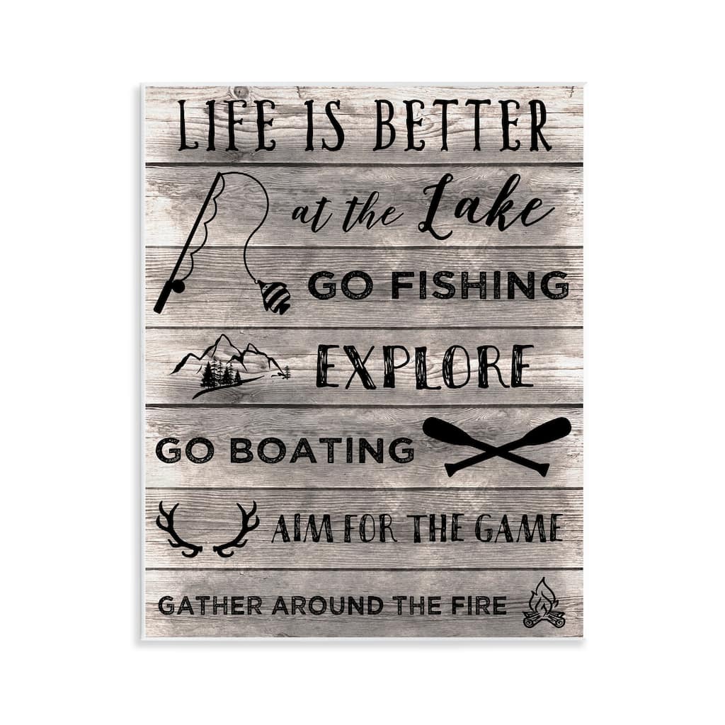 Stupell Lake Activities & Phrases Wall Plaque Art Design By CAD Designs