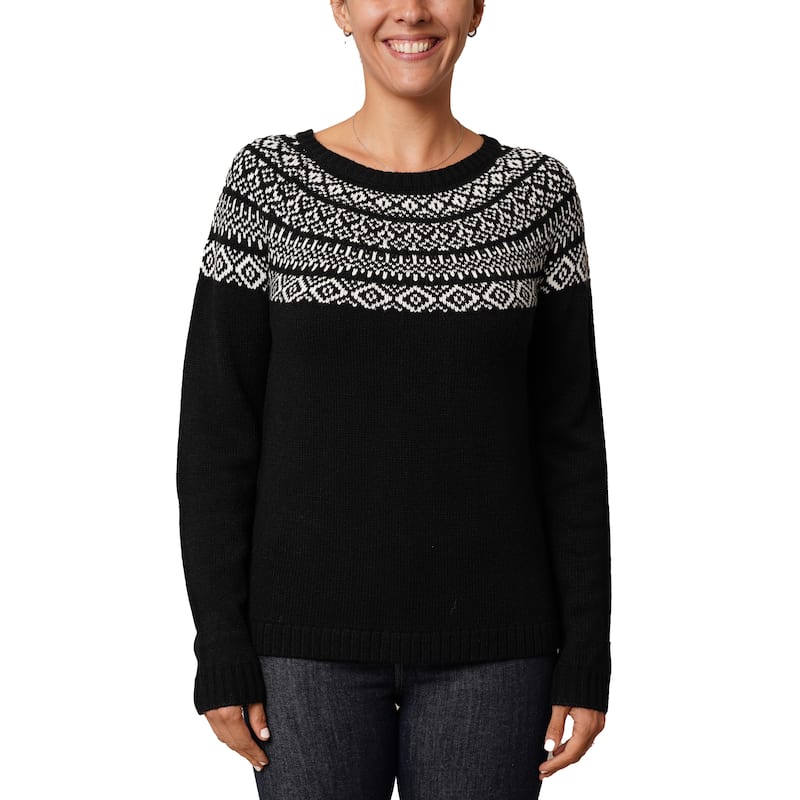 Cyrus Fair Isle Sweater - M - Black
