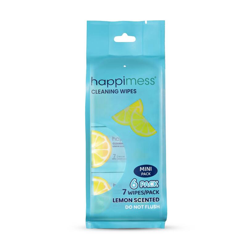 happimess, Compact Travel Multi Surface Heavy Duty Cleaning Wipes - Set of 6