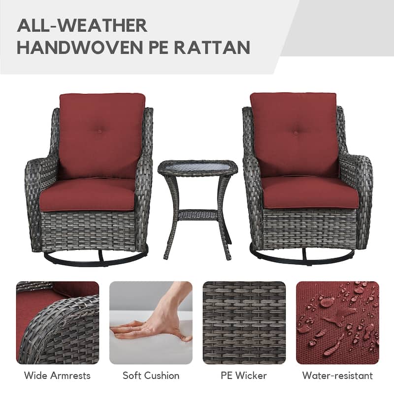 Gymojoy Patio Outdoor Rocking Chair Swivel Lounge Chair