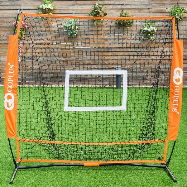 Goplus 5'x5' Baseball Softball Practice Hitting Batting Training Net