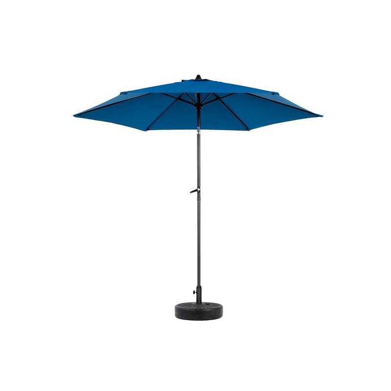 Anmytek 9FT Outdoor Patio Umbrella with Steel Frame,Market Umbrella 6 Sturdy Ribs (Base Not Included)