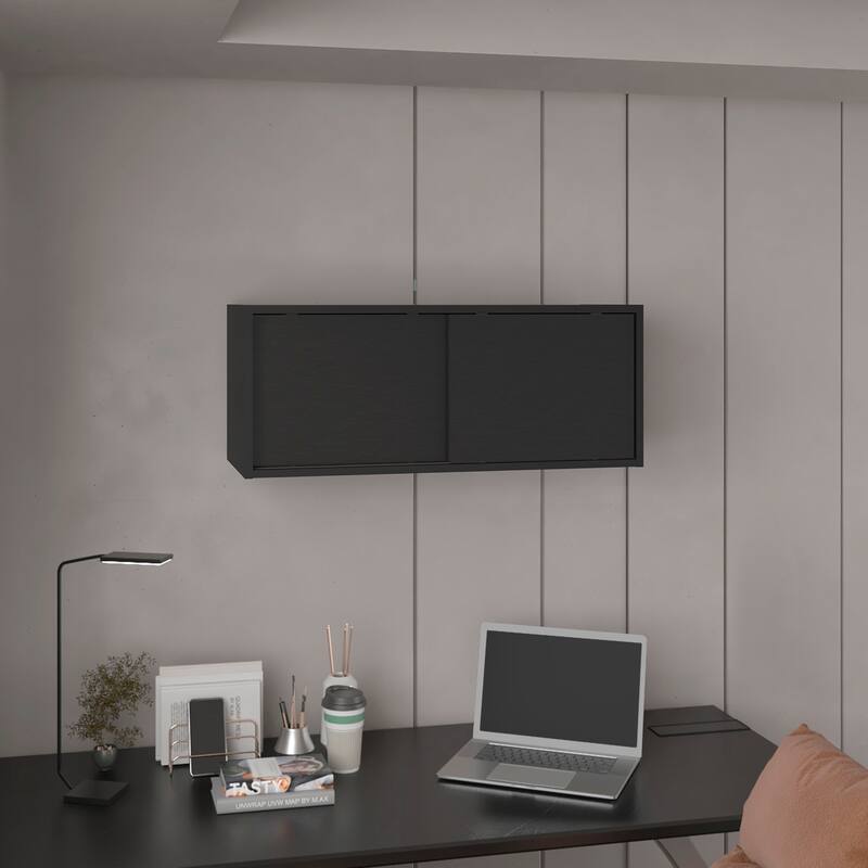 Wall Cabinet with Sliding Doors , Wall Shelf, Storage Cabinet, Bedroom, Office, Living Room, Garage