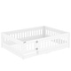 preview thumbnail 80 of 94, White Bed Frame Montessori Bed Twin Size Toddler Floor Bed with Guardrails and Door for Children Boys Girls Kids Playroom