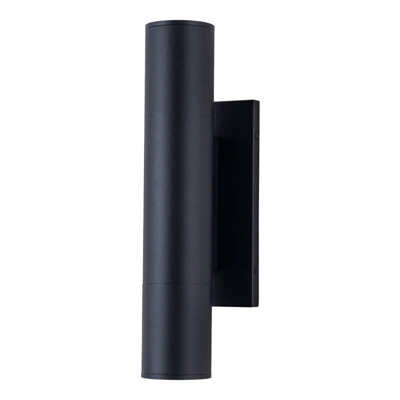 4.5" Modern Black/Gold Cylinder Integrated LED 3000K Up and Down Waterproof Outdoor Wall Armed Sconce