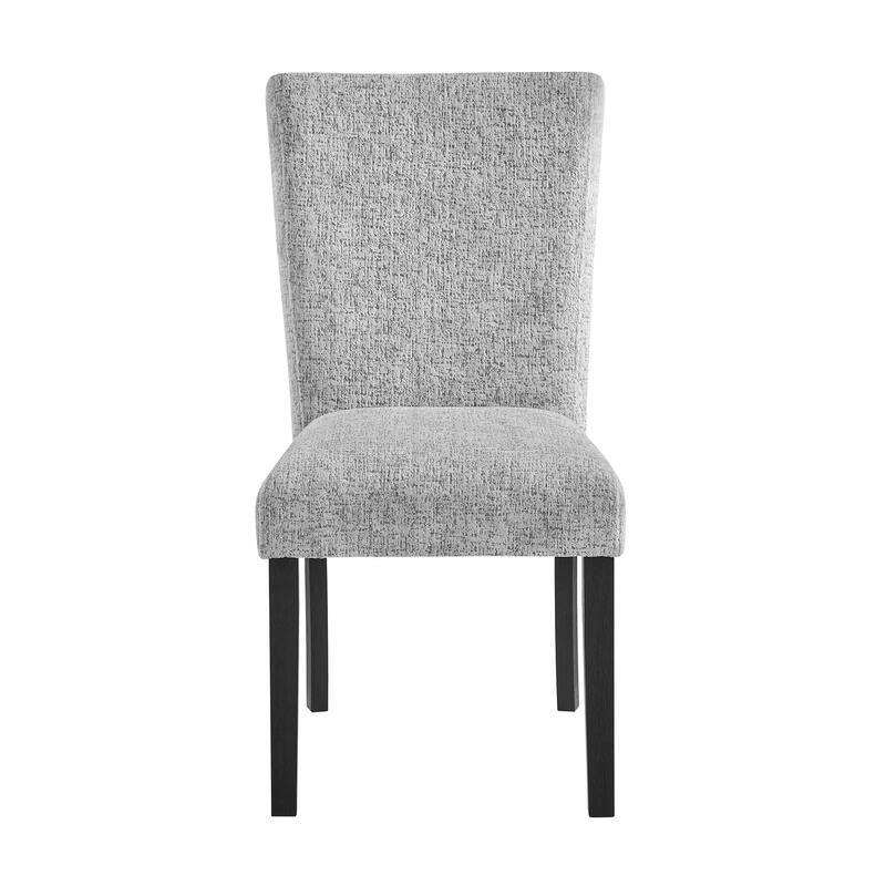 HomeRoots Set of Two Light Gray and Black Upholstered Fabric And Wood Dining Side Chairs - 21.22 in. x 40.24 in. x 18.03 in.