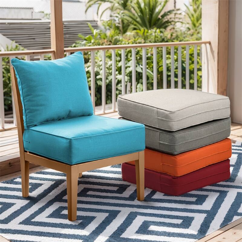 Pocassy 24x24x6 Inch Thick Cushions Pillows Indoor Outdoor Deep Seat Water & Fade Resistant - 4 Set