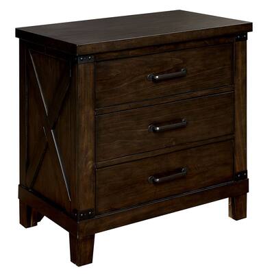 Brown 3 Drawer 28 in. W Nightstand with Sturdy Hardware and Ample Storage