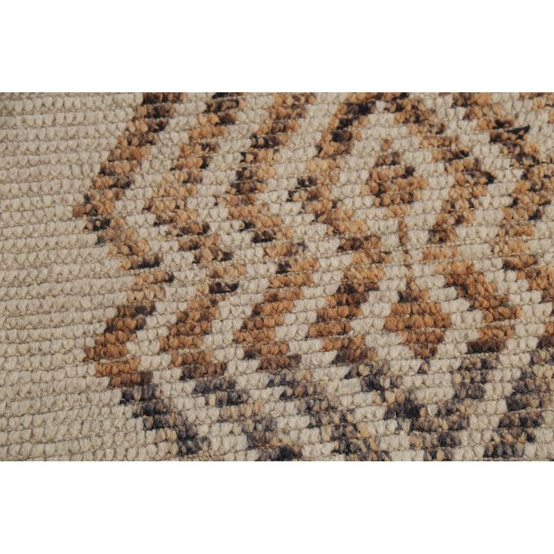 Modern Geometric Moroccan Oriental Area Rug Hand-Knotted Wool Carpet - 8'1"x 10'8"