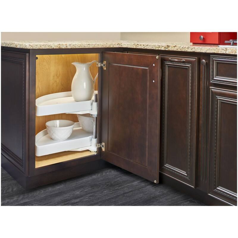 Rev-A-Shelf RAS Polymer 39 Inch Half Moon Shaped Pivoting 2 Shelf Lazy