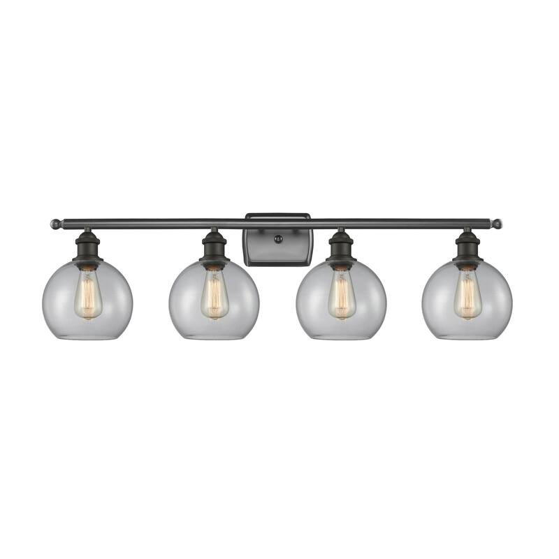 Innovations Lighting Ballston Athens - 4 Light 36" Bath Vanity Light - 8" Shade - Clear/Oil Rubbed Bronze Finish