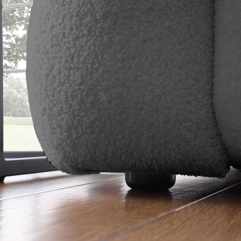 Wayna Modern Style Sofa, Sherpa Thick Cushion Double Sofa